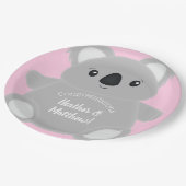 Pink Koala Bear Baby Dusche Pappteller (Schrägansicht)