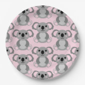 Pink Koala Bear Baby Dusche Pappteller (Vorderseite)