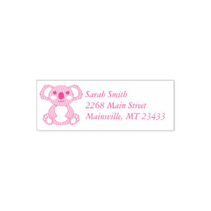 Pink Koala Bear Baby Dusche Permastempel