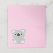 Pink Koala Bear Baby Dusche Platzkarte (Außenseite Aufgefaltet)