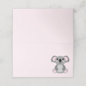 Pink Koala Bear Baby Dusche Platzkarte (Außenseite Aufgefaltet)