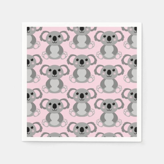 Pink Koala Bear Baby Dusche Serviette (Vorderseite)
