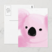 Pink Koala Postkarte (Vorne/Hinten)