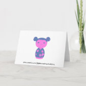 Pink Kokeshi Blue Card Karte (Rückseite)