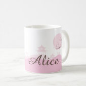 Pink Kokeshi Doll Design Kaffeetasse (VorderseiteRechts)