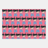 Pink Kokeshi Doll Wrapping Paper Sheet Set Geschenkpapier Set (Vorderseite)