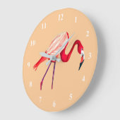 Pink Kokeshi Japanische Puppen Große Wanduhr (Winkel)