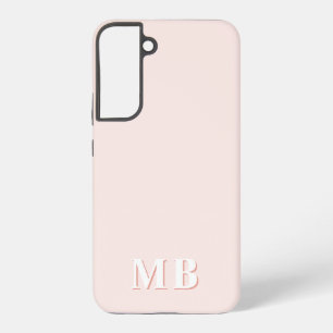 Pink & Koralle   Minimal Modern Initialen Monogram Samsung Galaxy Hülle