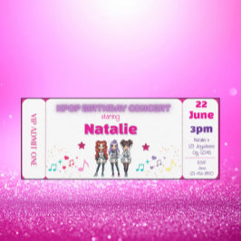 Pink KPOP Birthday Concert Ticket Einladung