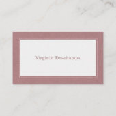 Pink Kraft & Rustikale Minimalistische Visitenkart Visitenkarte (Rückseite)