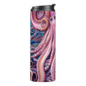 Pink Kraken Octopus Tentacles Individuelle Name Thermosbecher (Nach links gedreht)