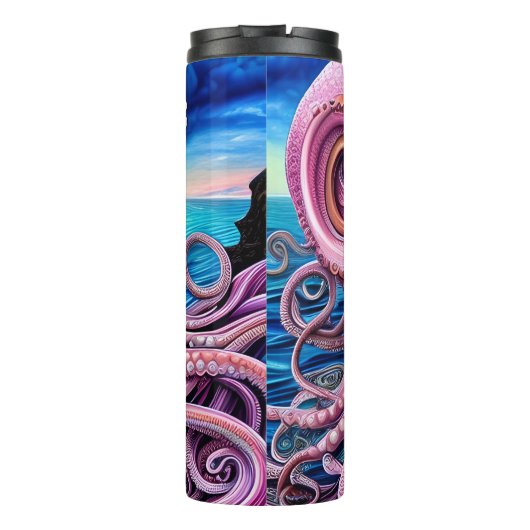 Pink Kraken Octopus Tentacles Thermosbecher (Rückseite)