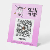 Pink kreieren Custom Venmo für Unternehmen Sockelschild (Vorderseite)