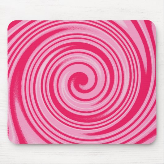 PInk kreisförmiges Drehmuster Mousepad (Vorne)