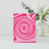 PInk kreisförmiges Drehmuster Postkarte (Stehend Vorderseite)