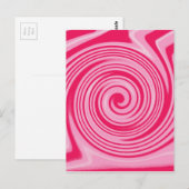 PInk kreisförmiges Drehmuster Postkarte (Vorne/Hinten)