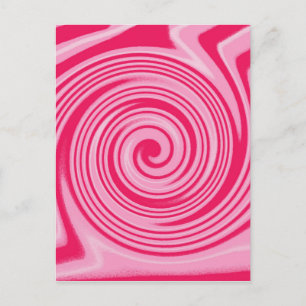 PInk kreisförmiges Drehmuster Postkarte