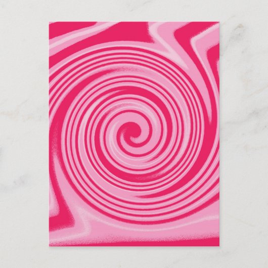 PInk kreisförmiges Drehmuster Postkarte (Vorderseite)
