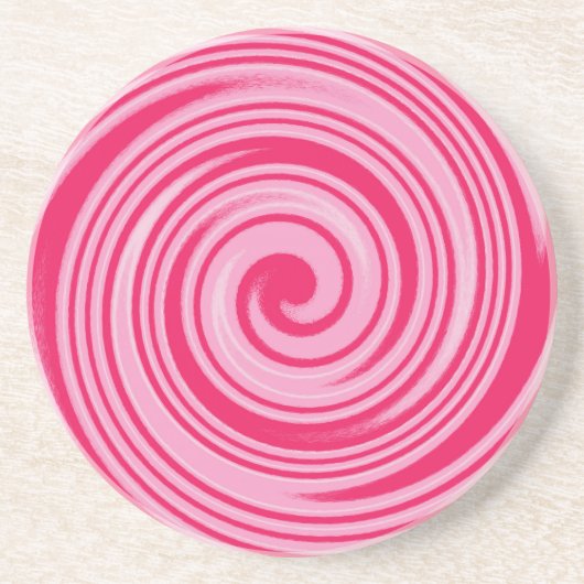 PInk kreisförmiges Drehmuster Untersetzer (Vorne)