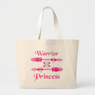 Pink-Kriegers-Prinzessin Jumbo Stoffbeutel