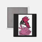 Pink Kristall Fee Magnet (Vorderseite/Rückseite)