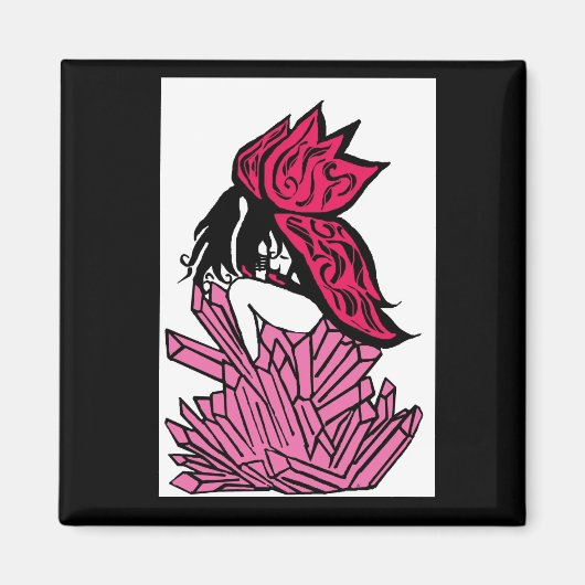 Pink Kristall Fee Magnet (Vorne)