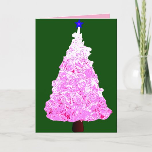 Pink-Kristall-Weihnachtsbaum  Karte (Vorderseite)