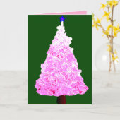 Pink-Kristall-Weihnachtsbaum  Karte (Gelbe Blume)