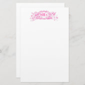 Pink-Kupide und Monogramm Briefpapier (Vorne/Hinten)