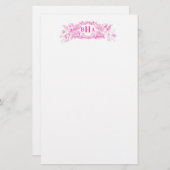 Pink-Kupide und Monogramm Briefpapier (Vorne/Hinten)