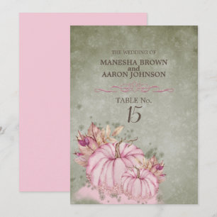 PINK Kürbisernte - Flache Tischkarte Einladung