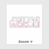 Pink Laborgläser Aufkleber (Blatt)