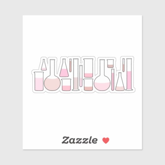 Pink Laborgläser Aufkleber (Blatt)