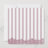Pink Lace and Stripes Wedding Einladung (Rückseite)