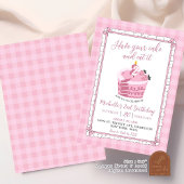 Pink Lace Bow essen Ihren Kuchen und essen ihn Geb Einladung