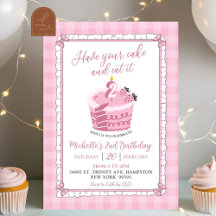 Pink Lace Bow essen Ihren Kuchen und essen ihn Geb