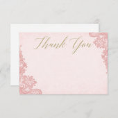 Pink Lace Brautparty Dankeschön Karte - Flachkarte (Vorne/Hinten)