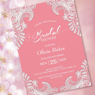 Pink Lace Brautparty Einladung