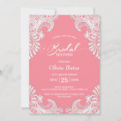 Pink Lace Brautparty Einladung (Vorderseite)