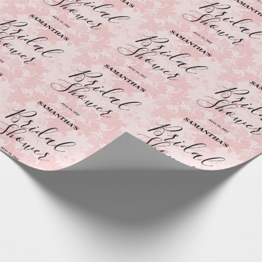 Pink Lace Brautparty Geschenkpapier (Ecke)