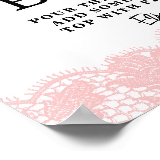 Pink Lace Brautparty Mimosa Bar Poster (Ecke)