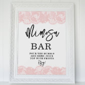 Pink Lace Brautparty Mimosa Bar Poster