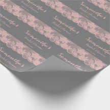 Pink Lace Brautparty Wrapping Paper