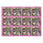 Pink Lace Edge Meerkat Collage, Tischdecke (Vorderseite (Horizontal))
