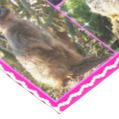 Pink Lace Edge Meerkat Collage, Tischdecke (Schrägansicht)