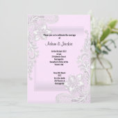 PINK LACE ELEGANT CLASSY WEDY EINLADUNG (Stehend Vorderseite)