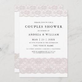 Pink Lace Elegante Moderne Paare Dusche Einladung