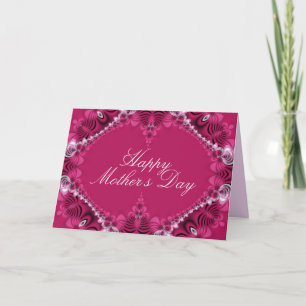 Pink Lace Elegante Mothers Day Card Karte