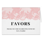 Pink Lace  Favors Paper Tent (Vorderseite (Horizontal))