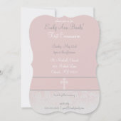 Pink Lace First Holy Community Design Einladung (Vorderseite)